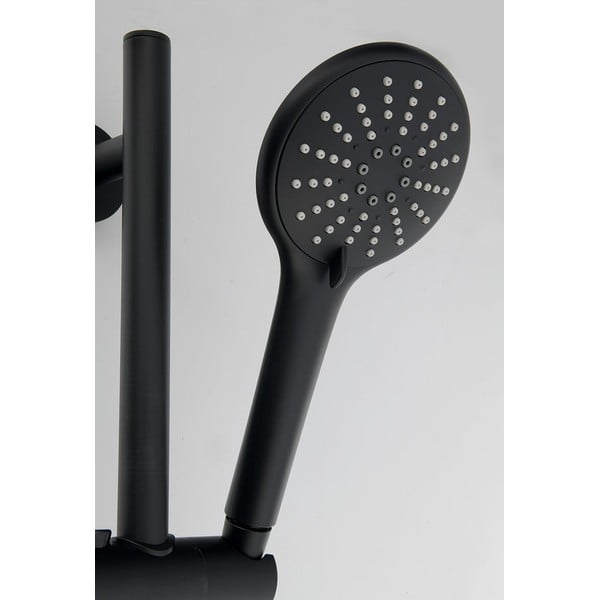 Matēti melns misiņa dušas komplekts ar rokas dušu/ar bīdāmu turētāju 70 cm – Sapho-image-2