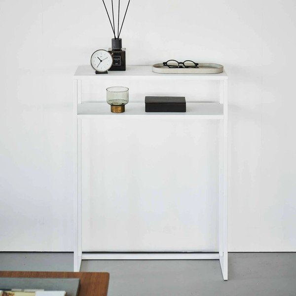 Balts metāla konsoles galds 18x60 cm Tower – YAMAZAKI-image-4