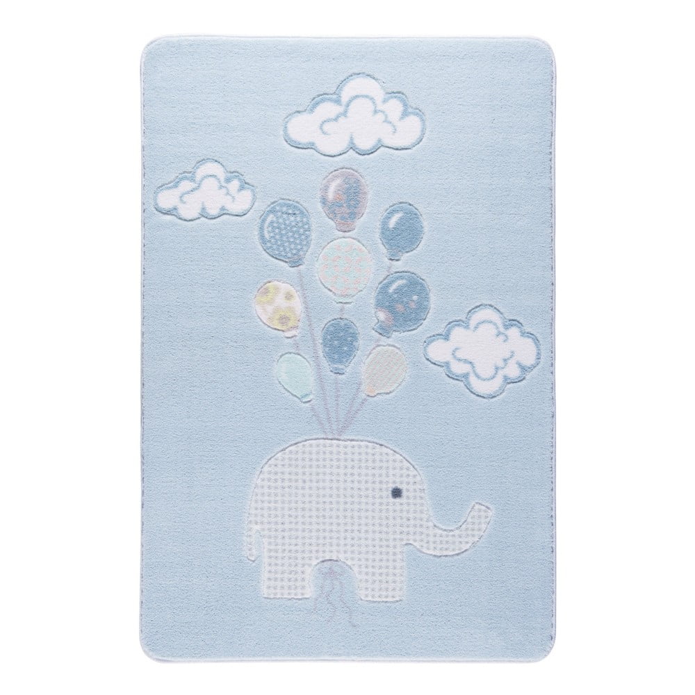 Bērnu gaiši zils paklājs Conceptum Hypnose Sweet Elephant, 133 x 190 cm