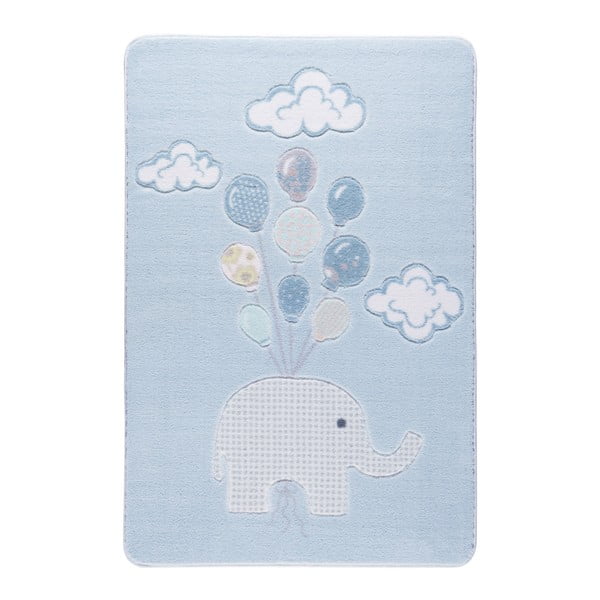 Bērnu gaiši zils paklājs Conceptum Hypnose Sweet Elephant, 133 x 190 cm
