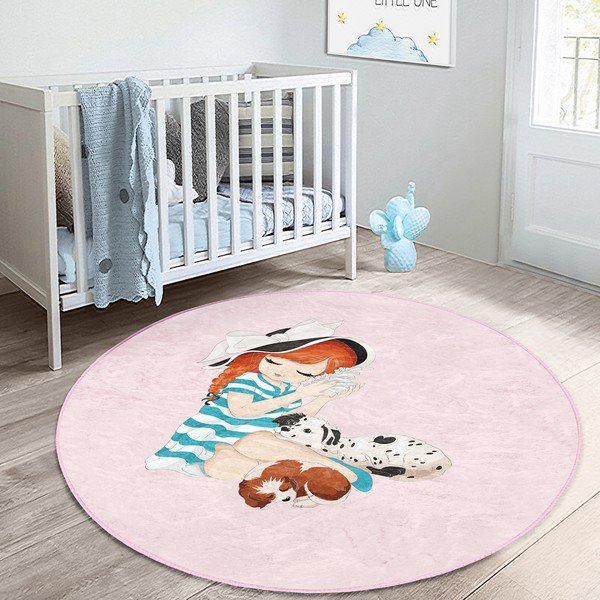 Rozā bērnu paklājs ø 120 cm Comfort – Mila Home-image-4
