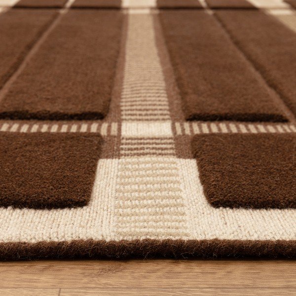 Brūns/bēšs ar rokām darināts vilnas paklājs 200x290 cm – Asiatic Carpets-image-4