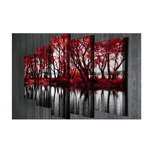 5-daļīga glezna uz audekla Red Leaves-image-2