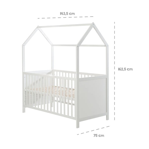 Pelēka bērnu gultiņa 70x140 cm – Roba-image-3