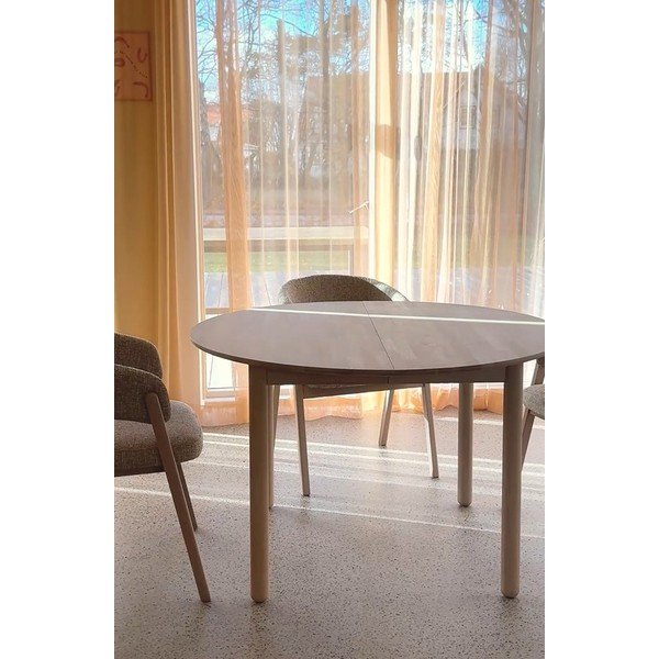 Ozola masīvkoka apaļš izvelkams ēdamgalds ø 120 cm Derrymore – Rowico-image-3