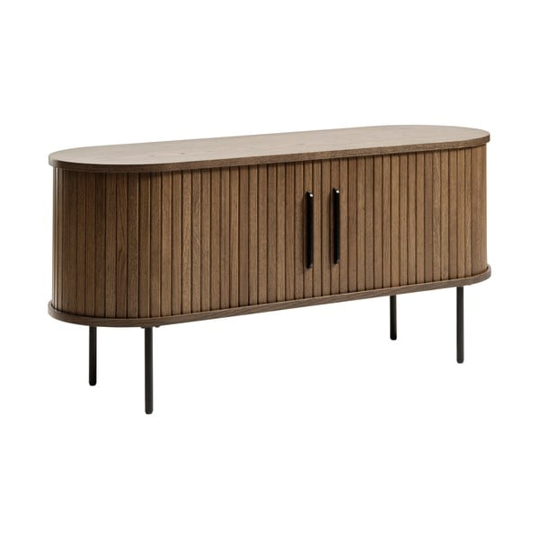 Brūns TV galdiņš ar ozolkoka imitāciju 120x56 cm Nola – Unique Furniture-image-1