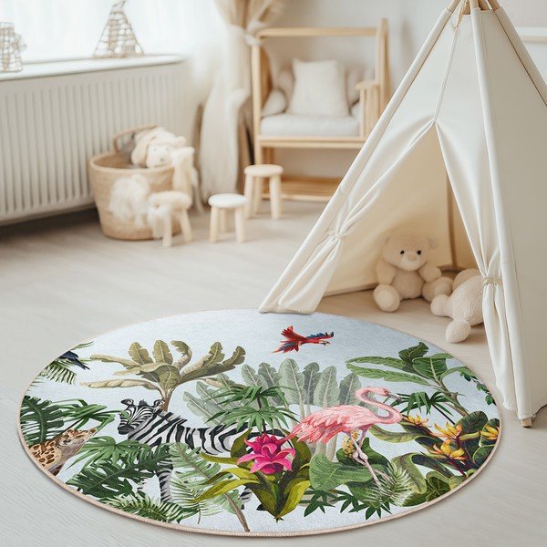 Mazgājams bērnu paklājs ø150 cm Jungle – Mila Home-image-2