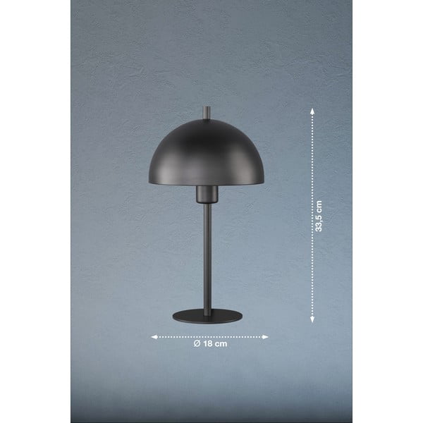 Melna galda lampa ar metāla abažūru (augstums 33,5 cm) Kia – Fischer & Honsel-image-2
