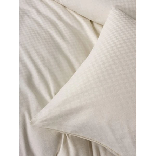 Bēša vienguļamā gultas veļa no ranforce kokvilnas 140x200 cm Checkered – Mila Home Luxury-image-3