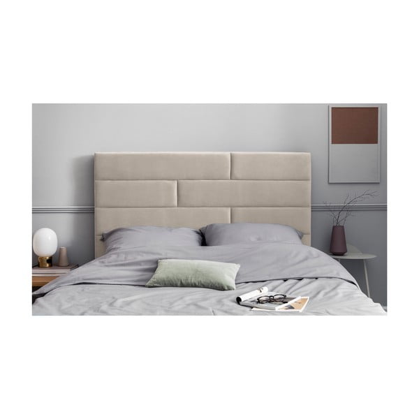 Bēšs polsterēts galvgalis 160x120 cm NY – Cosmopolitan Design-image-3