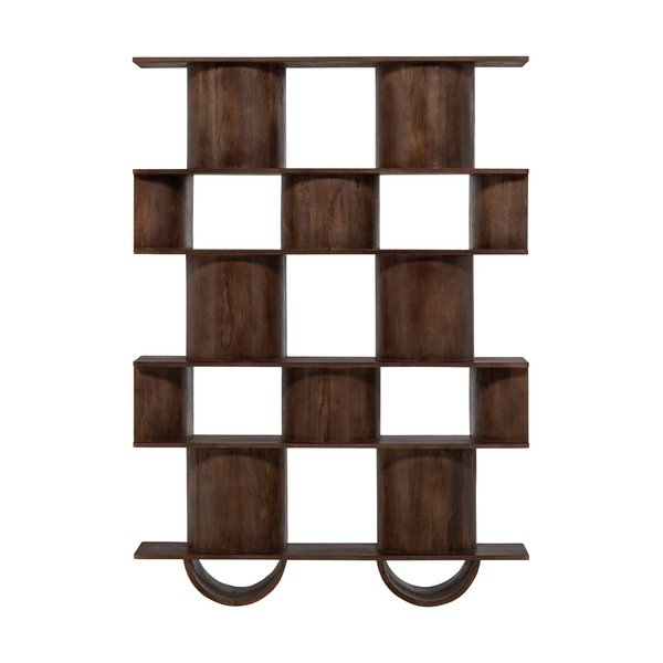 Tumši brūns mango masīvkoka grāmatplaukts 130x180x35 cm Sinne – WOOOD-image-3