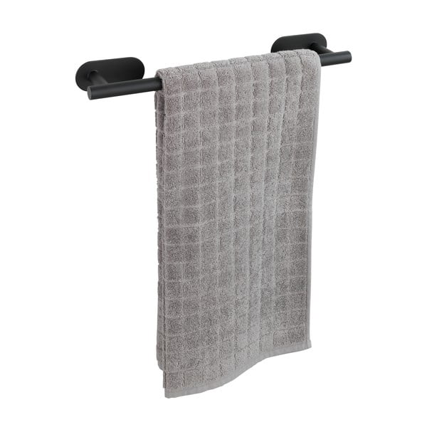 Melns matēts nerūsējošā tērauda sienas dvieļu turētājs Wenko Orea Turbo-Loc®-image-1