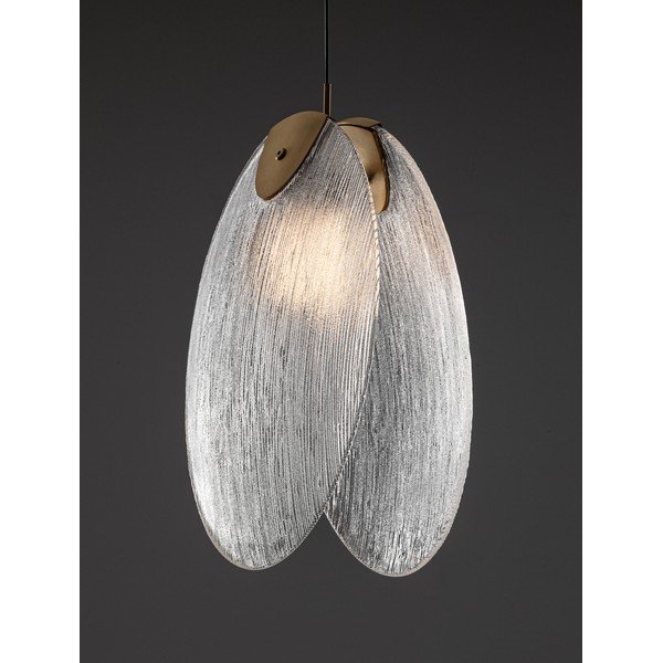 Misiņa krāsas tērauda LED piekaramā lampa ar stikla abažūru Shelina – Nova Luce-image-1
