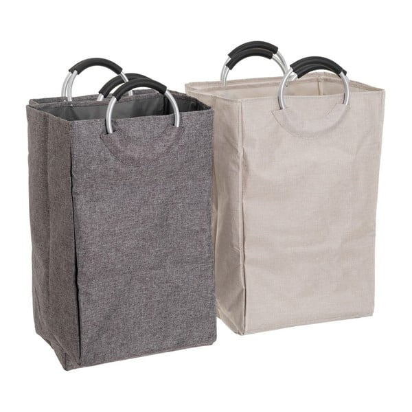 Pelēki/bēši tekstila veļas grozi (2 gab.) – Casa Selección-image-1