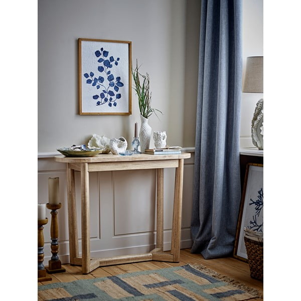 Dabīga toņa gumijkoka masīvkoka konsoles galds 35x100 cm Serrone – Bloomingville-image-4