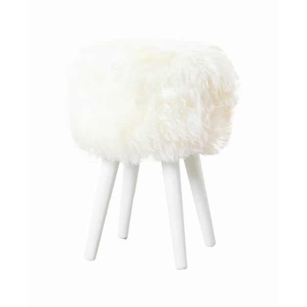 Krēsls ar baltu aitādas sēdekli Native Natural White, ⌀ 30 cm