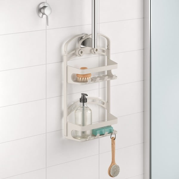 Pelēks plastmasas piekarināms vannas istabas plaukts – Metaltex-image-1