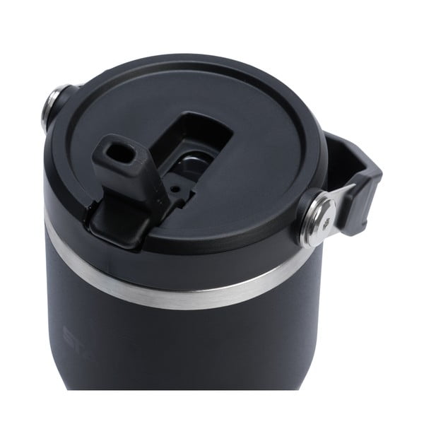 Melns nerūsējošā tērauda termoss 600 ml IceFlow™ Flip Straw 2.0 Tumbler Black – Stanley-image-2