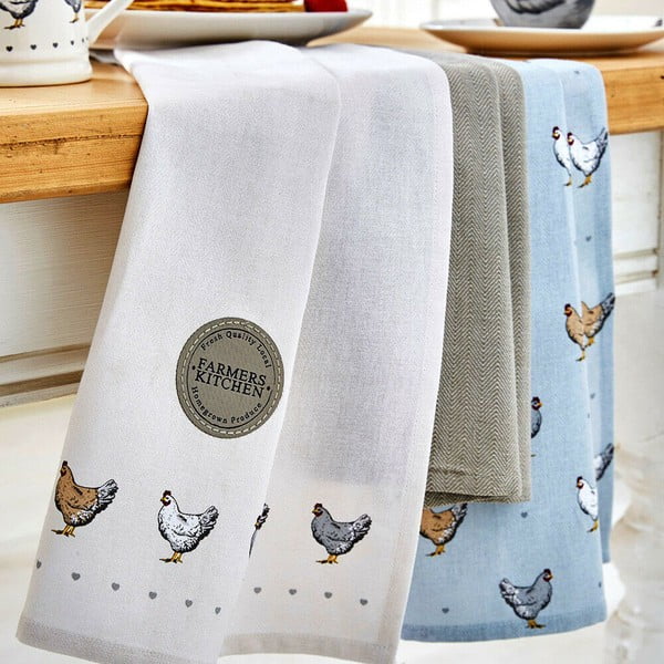 Kokvilnas trauku dvieļi (3 gab.) 45x65 cm Farmers Kitchen – Cooksmart ®-image-1