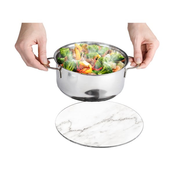 Balts stikla paliktnis Wenko Marble, ø 20 cm-image-2