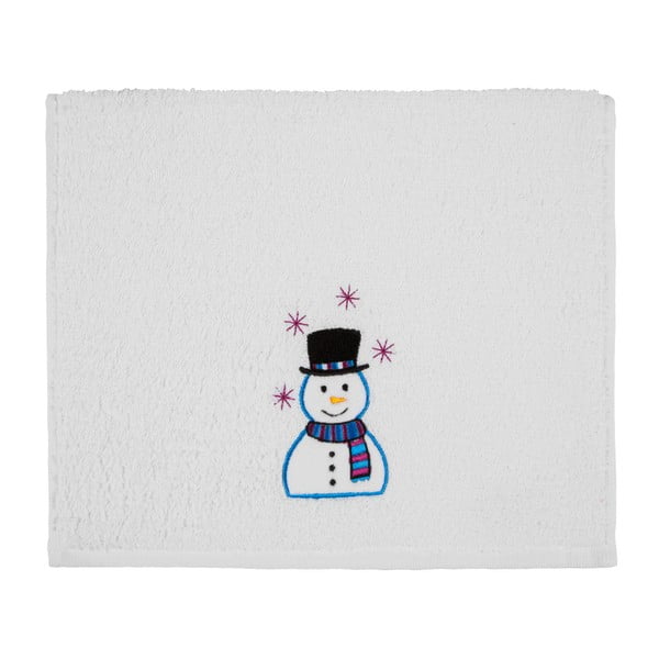 Dvieļu dvielis Ziemassvētku sniegavīrs, balts, 30 x 50 cm