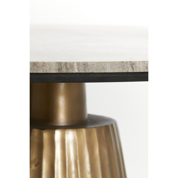 Bronzas krāsas/dabīga toņa apaļš ēdamgalds ar marmora imitācijas galda virsmu ø 100 cm Rianne – Light & Living-image-3