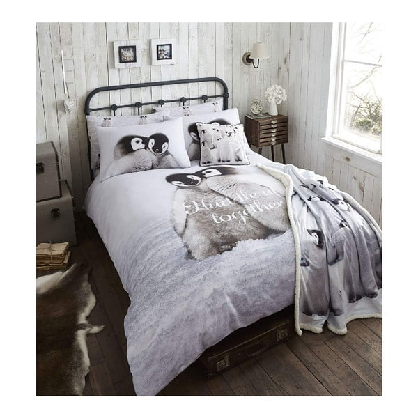 Kokvilnas gultasveļa Catherine Lansfield Pinguin, 200 x 135 cm