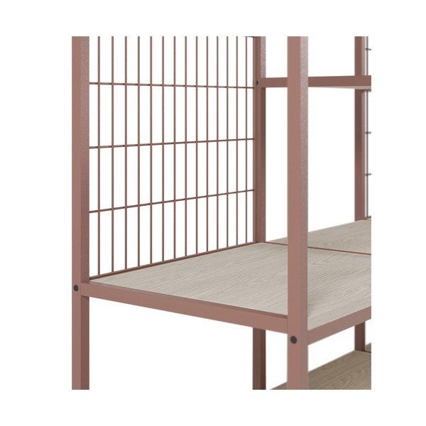Terakotas oranžs atvērta tipa tērauda drēbju skapis 140x179,5x40 cm Amara – Marckeric-image-4