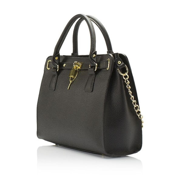 Melna ādas rokassoma Giulia Massari Clementine-image-1