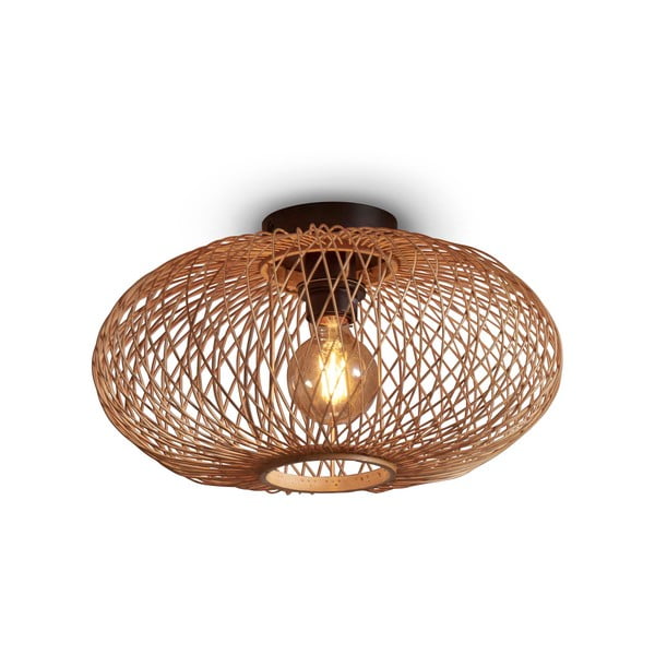 Bronzas krāsas griestu lampa ar bambusa abažūru ø 40 cm Cango – Good&Mojo