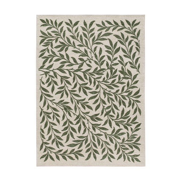 Zaļš/krēmkrāsas iekštelpu un āra paklājs 80x150 cm Lua – Universal