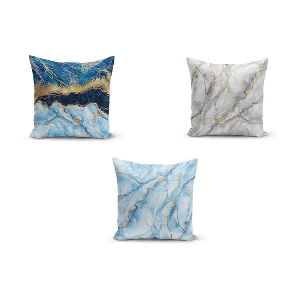 3 spilvendrānu Minimalist Cushion Covers Azuro Cassie, 45 x 45 cm