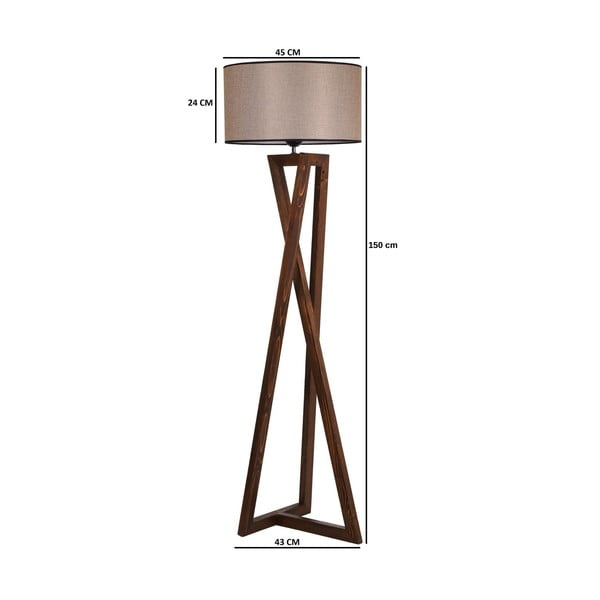 Brūna stāvlampa ar auduma abažūru (augstums 149 cm) Maçka – Opviq lights-image-3