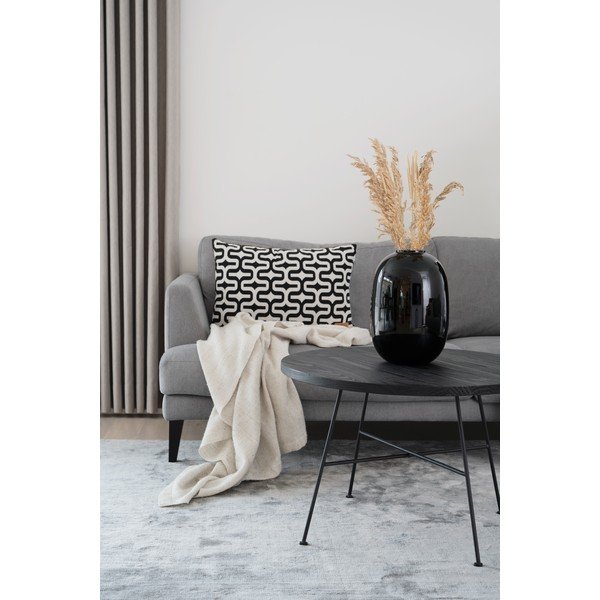 Melns kafijas galdiņš ar priedes koka virsmu Rowico Grafton, ø 70 cm-image-1