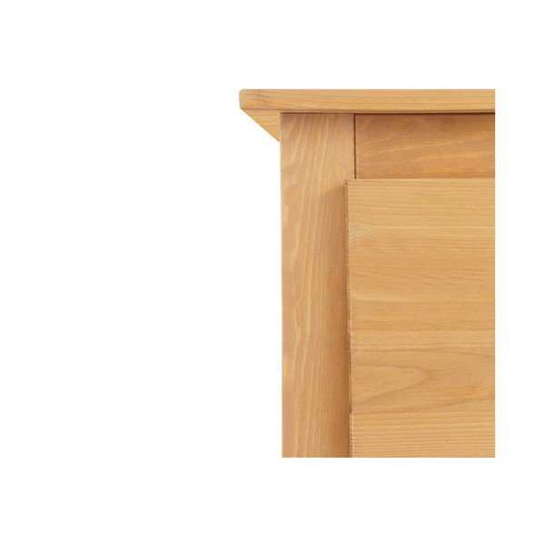 Dabīga toņa priedes masīvkoka drēbju skapis ar spoguli 120x170 cm Bertram – Støraa-image-3