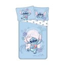 Zila vienguļamā kokvilnas bērnu gultas veļa 140x200 cm Lilo and Stitch "Wave" – Jerry Fabrics