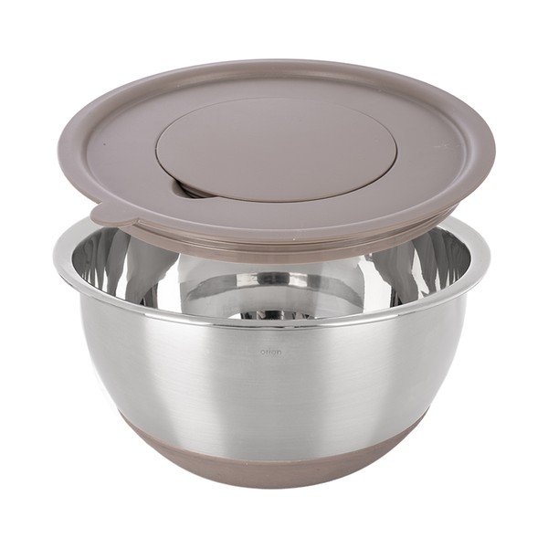 Sudraba krāsas nerūsējošā tērauda bļoda ø 26 cm Beige – Orion-image-3