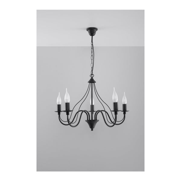 Melna griestu lampa Sollux Fiorano 5-image-4