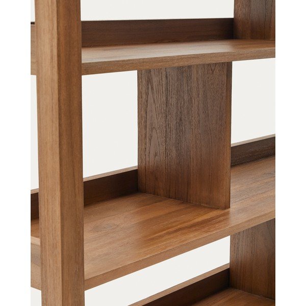 Dabīga toņa tīkkoka masīvkoka grāmatplaukts 150x185 cm Sashi – Kave Home-image-3