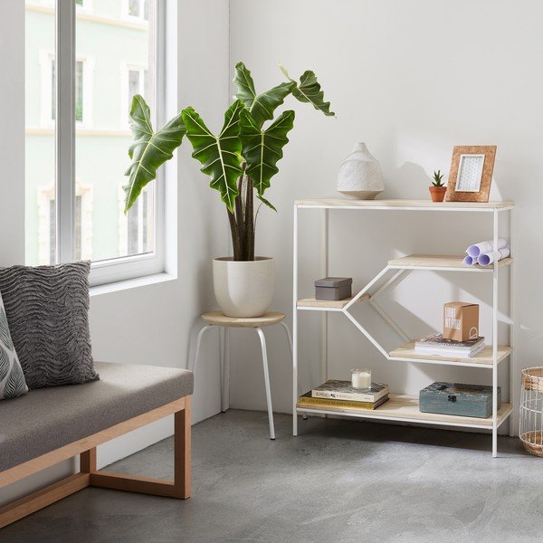 Balts metāla krēsls ar mango koka sēdekli Kave Home Nax-image-3