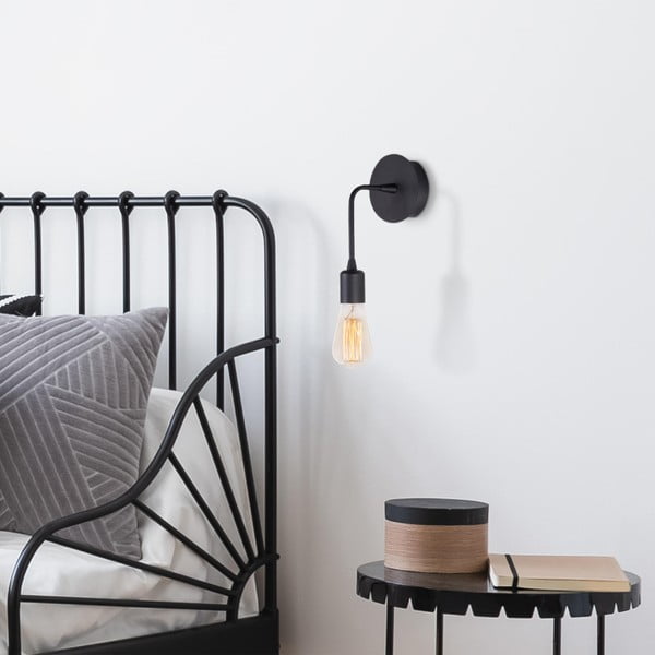 Matēti melna sienas lampa Dartini – Opviq lights-image-1