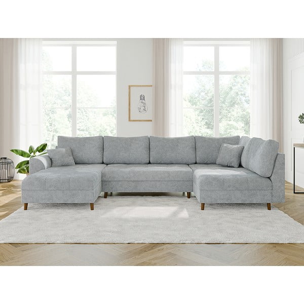 Gaiši pelēks stūra dīvāns (ar kreiso stūri/U veida) Ariella – Ropez-image-1