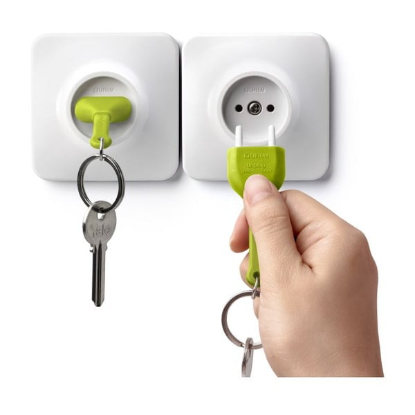Qualy&CO atslēgu piekariņš ar zaļu atslēgu piekariņu