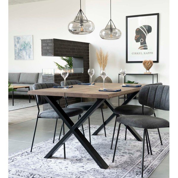 Ēdamgalds ar masīvkoka virsmu House Nordic Toulon Smoked, 140 x 95 cm-image-1