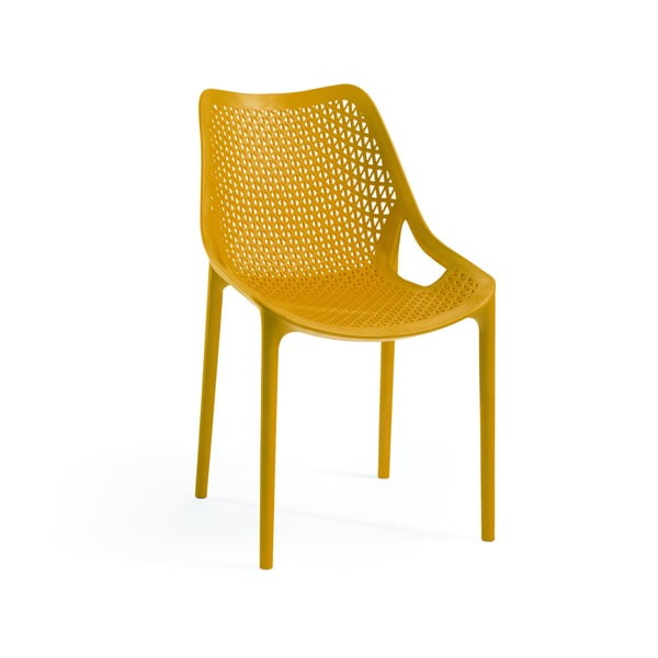 Dzeltens plastmasas dārza krēsls Bilros – Rojaplast