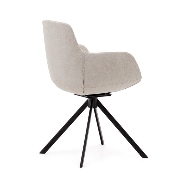 Bēši polsterēti ēdamistabas krēsli ar roku balstiem (2 gab.) Tissiana – Kave Home-image-3