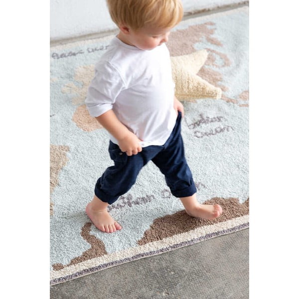 Mazgājams/ar rokām darināts kokvilnas bērnu paklājs 140x200 cm Vintage Map – Lorena Canals-image-4