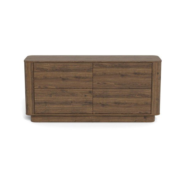 Tumša dabīga toņa kumode ar ozolkoka imitāciju 160x75x40 cm Atmore – Actona-image-2