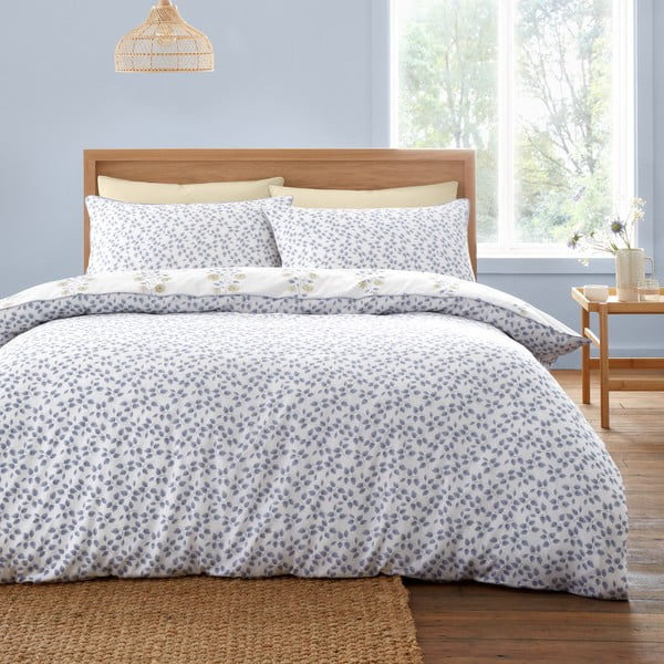 Balta divguļamā damasta gultas veļa 200x200 cm Eloise Floral – Bianca-image-2