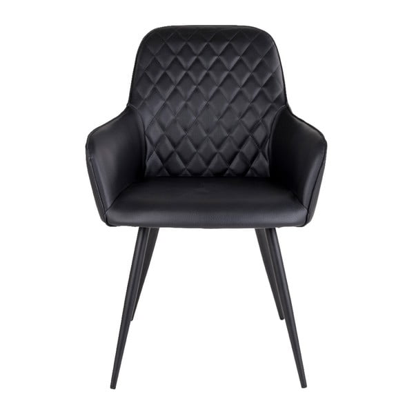Melni polsterēti ēdamistabas krēsli ar roku balstiem (2 gab.) Harbo – House Nordic-image-2